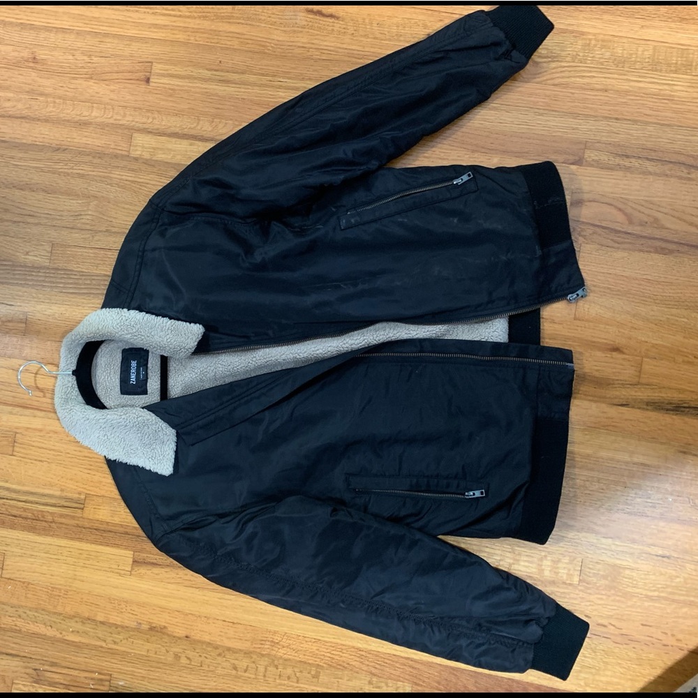 Shearling and Nylon Jacket